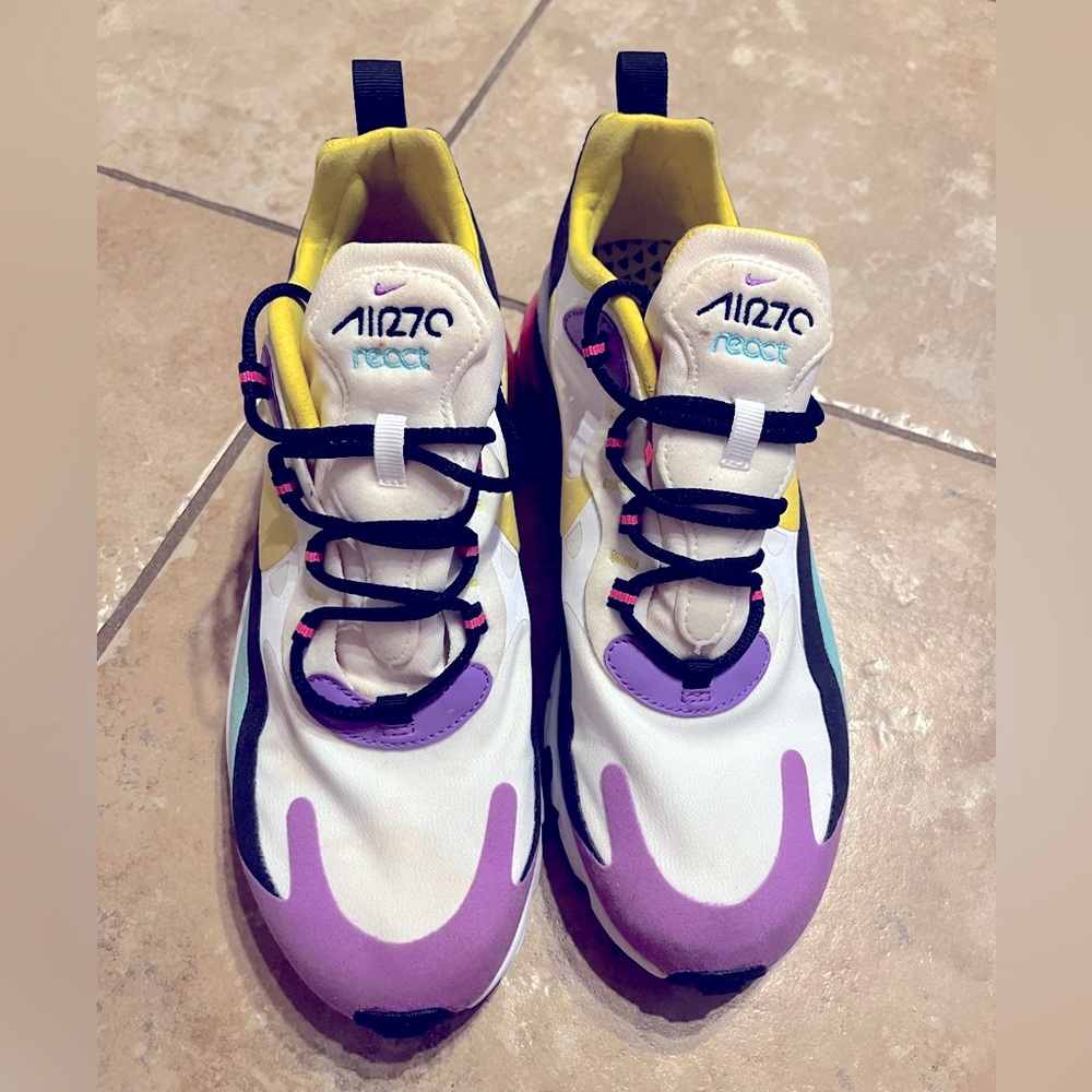 Women size 9 ;Men Size 7 ;Nike - Air Max 270 React Sneaker- Pastel- Colorful - Picture 6 of 9